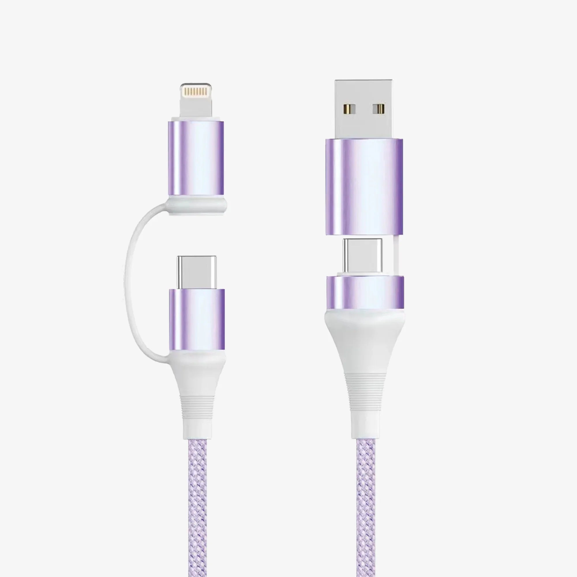 PHONETOOLS - Câble de charge rapide 4-en-1 | VIOLET